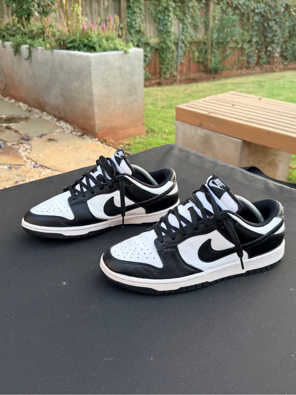 Nike Dunk Low DD1503-101 Women’s Black/White Leather Low Top Lace-Up Sneakers